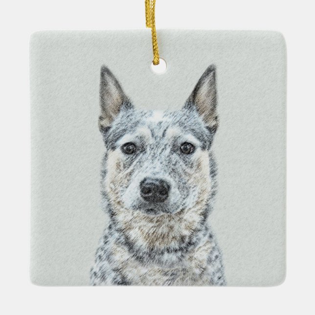 Australischer Rinderhund - Niedliche Original Dog  Keramikornament (Vorderseite)
