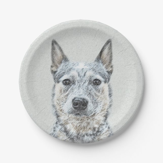 Australischer Rinderhund - Niedliche Original Dog  Pappteller (Vorderseite)