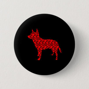 Australischer Rinderhund Niedliche Silhouette Herz Button