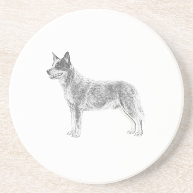 Australischer Rinderhund Sandstein Untersetzer (Vorne)