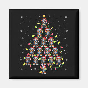 Australischer Rinderhund Santa Xmas Tree Lights Ug Magnet
