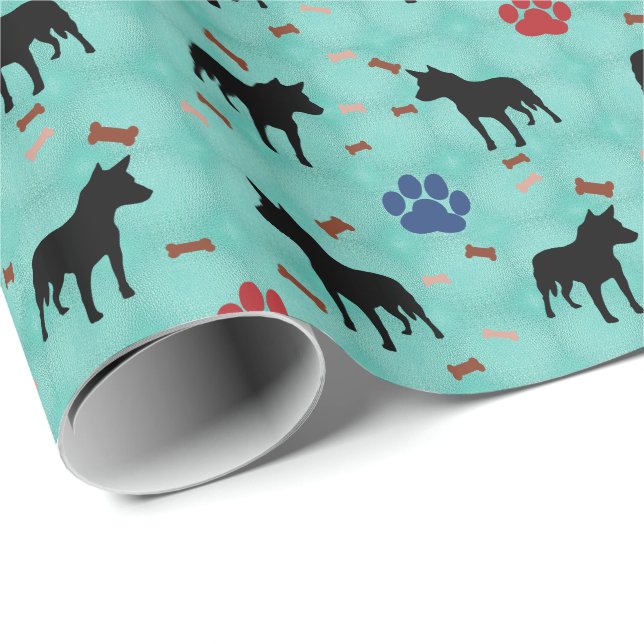 Australischer Rinderhund Shadow Geschenkpapier (Rolleneckpunkt)