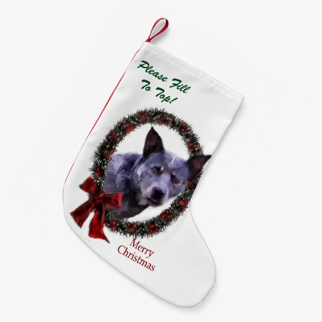 Australischer Rinderhund Weihnachten Kleiner Weihnachtsstrumpf (Vorderansicht (hängend))