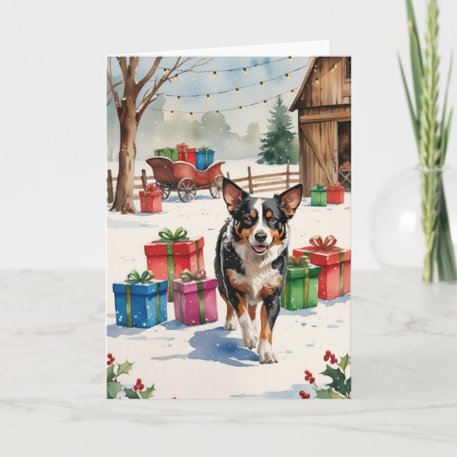 Australischer Rinderhund Weihnachtsgrußkarte Karte (Vorderseite)