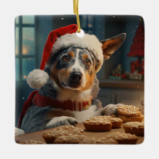 Australischer Rinderhund Weihnachtskekse Urlaub Keramikornament (Vorderseite)