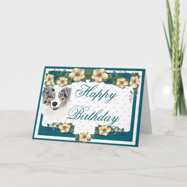 Australischer Schäfer - alles Gute zum Geburtstag Karte (Vorderseite)