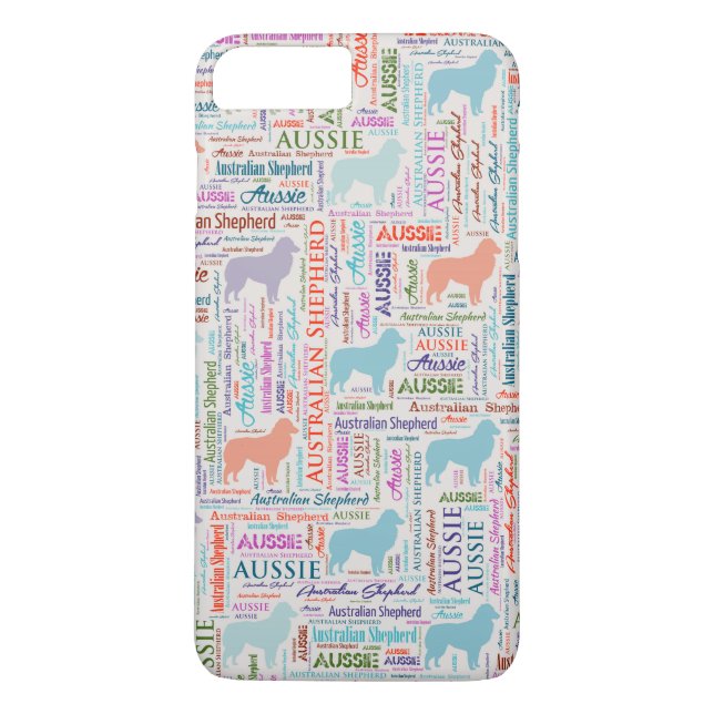 Australischer Schäfer-australische Wort-Kunst Case-Mate iPhone Hülle (Rückseite)