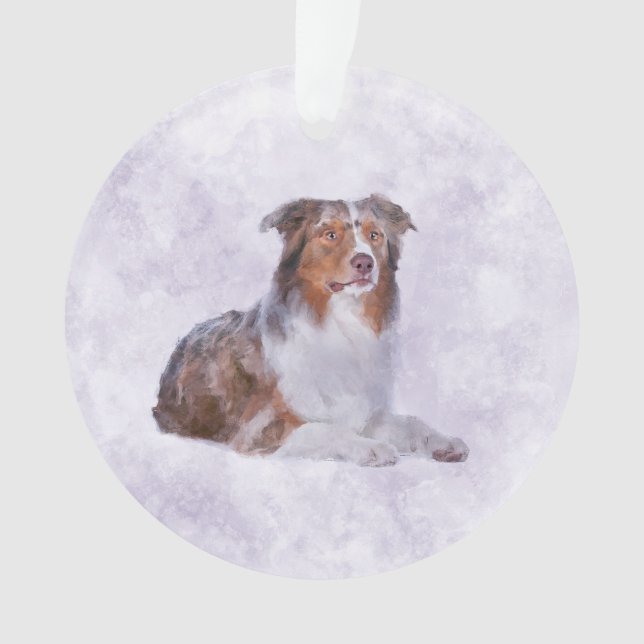 Australischer Schäfer - australisches Aquarell Ornament (Vorderseite)