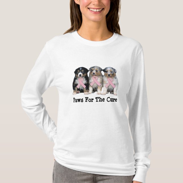 Australischer Schäfer-Brustkrebs-Damen-T - Shirt (Vorderseite)