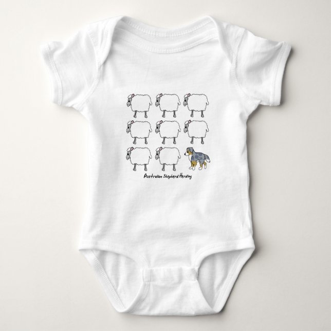 Australischer Schäfer, der Schaf-Baby-Strampler in Baby Strampler (Vorderseite)
