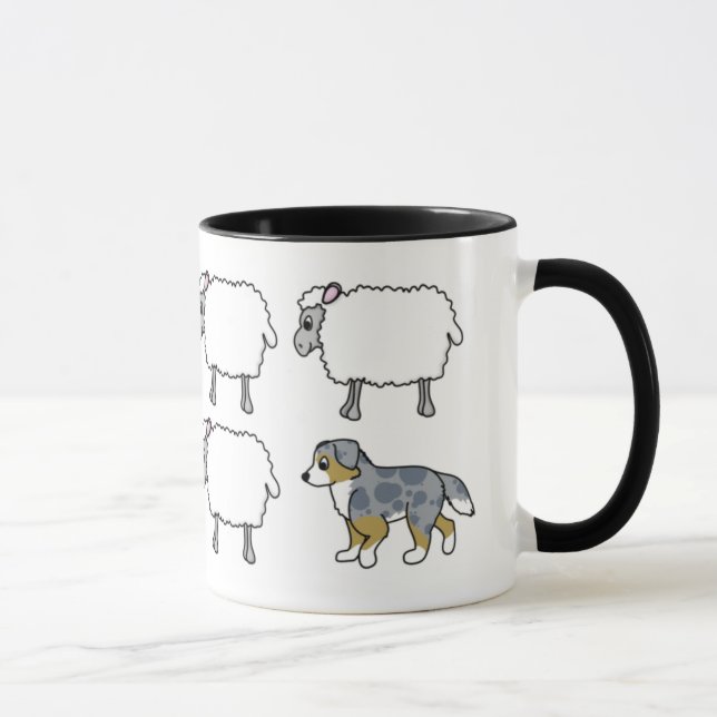 Australischer Schäfer, der Schaf-Tasse in Herden Tasse (Rechts)