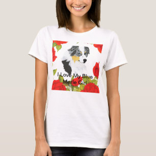 Australischer Schäfer - i-Liebe mein blaues Merle T-Shirt