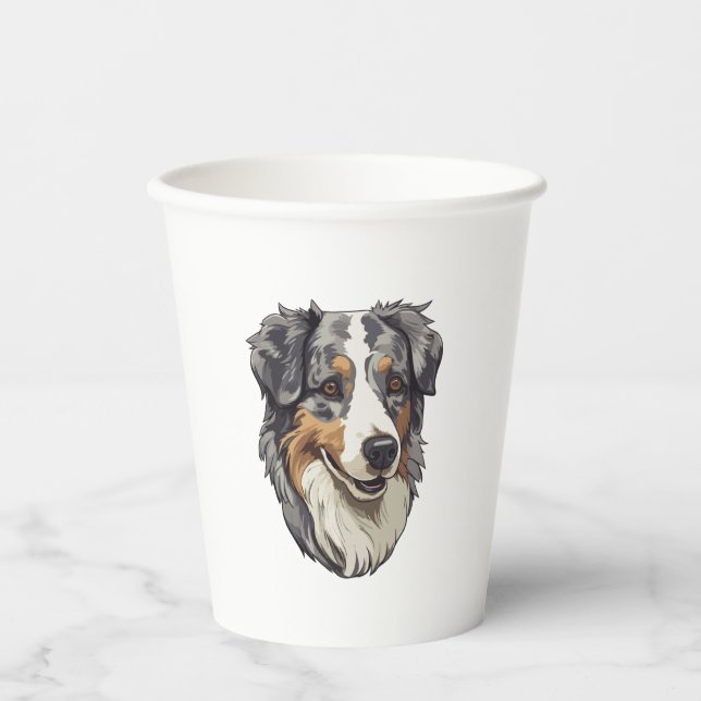 Australischer Schäferhund 3 Pappbecher (Vorderseite)