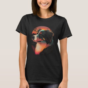 Australischer Schäferhund 80er Sonnenuntergang Vin T-Shirt