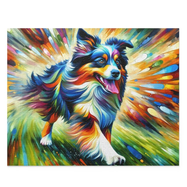 Australischer Schäferhund: Acryl Blau Merle Aussie (Australian Shepherd: Acrylic Style Blue Merle Aussie Art)
