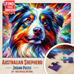 Australischer Schäferhund Acryl-Kunst Druck
