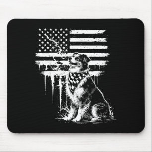 Australischer Schäferhund amerikanische Flagge 4. Mousepad