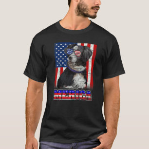 Australischer Schäferhund Amerikanische Flagge Lie T-Shirt