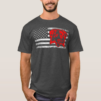 Australischer Schäferhund Amerikanische Flagge Wit T-Shirt