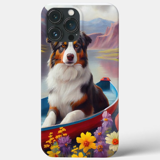 Australischer Schäferhund auf Paddle: Ein Landscha Case-Mate iPhone Hülle (Rückseite)