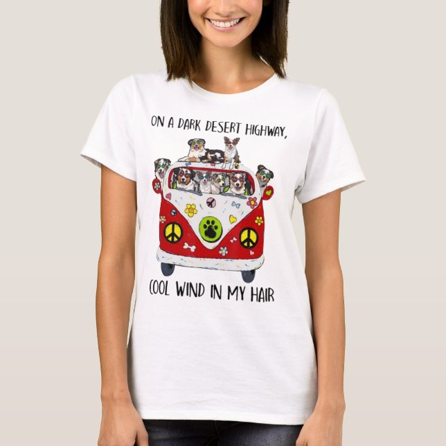 Australischer Schäferhund Cool Wind in meinem Haar T-Shirt (Vorderseite)