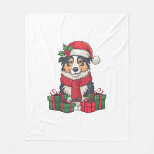 Australischer Schäferhund Dog Christmas Party Holi Fleecedecke