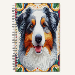 Australischer Schäferhund Dog Floral farbenfrohe G Notizbuch