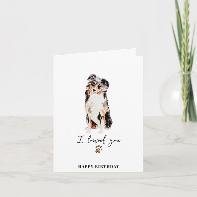 Australischer Schäferhund Dog Mum Puppy Pet Paw Bi Karte (Vorderseite)