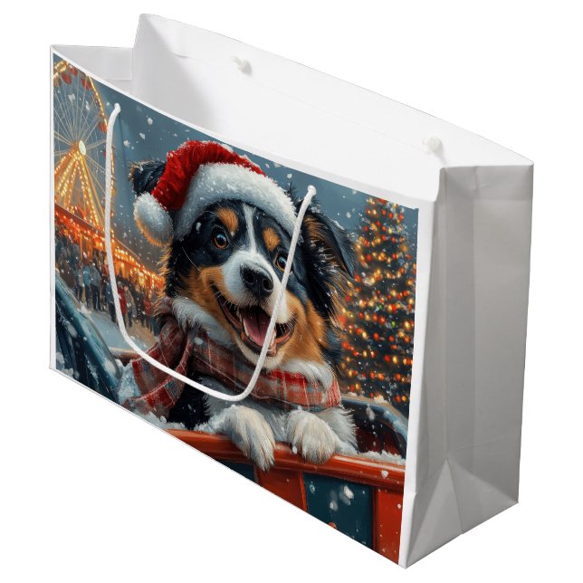 Australischer Schäferhund Dog Roller Untersetzer W Große Geschenktüte (Vorderseite Schrägansicht)