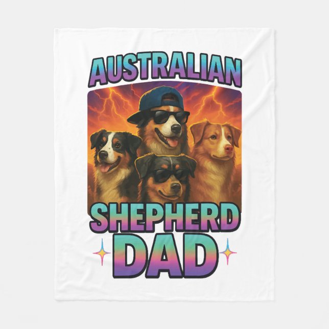 Australischer Schäferhund Fleecedecke (Vorderseite)