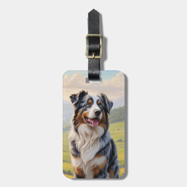 Australischer Schäferhund-Gepäckanhänger Gepäckanhänger (Vorderseite vertikal)