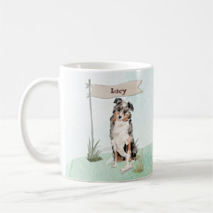 Australischer Schäferhund gratuliert New Hund Kaffeetasse