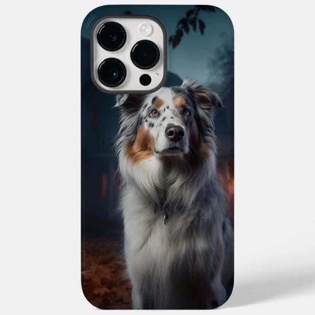 Australischer Schäferhund Halloween Beängstigend Case-Mate iPhone 14 Pro Max Hülle (Rückseite)
