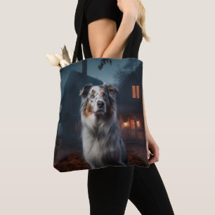 Australischer Schäferhund Halloween Beängstigend Tasche