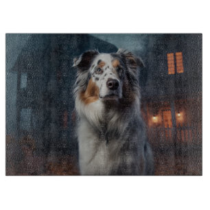 Australischer Schäferhund Halloween Gruselig Schneidebrett