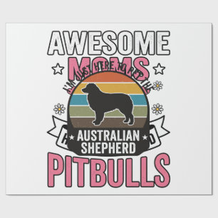 Australischer Schäferhund Haustierliebhaber Vintag Geschenkpapier