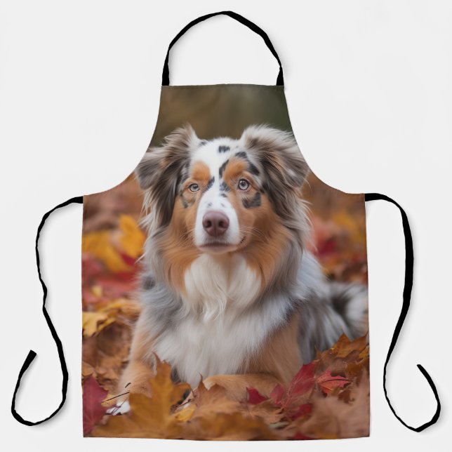 Australischer Schäferhund im Herbstfall Inspiriert Schürze (Vorderseite)