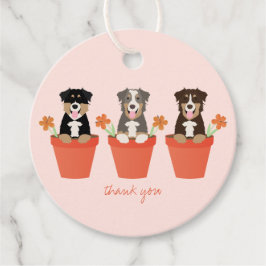 Australischer Schäferhund in Blume Pot Danke Geschenkanhänger