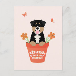 Australischer Schäferhund in Blume Pot Danke Postkarte