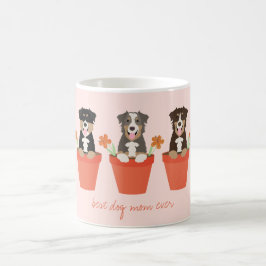 Australischer Schäferhund in Blume Pot Kaffeetasse