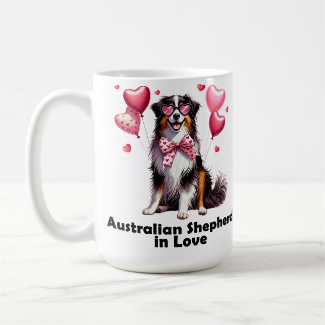 Australischer Schäferhund in Liebe Kaffeetasse (Links)