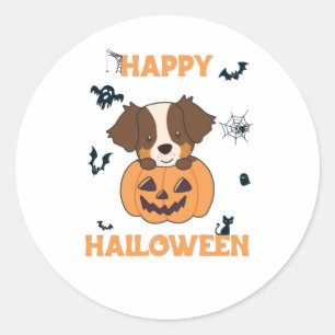 Australischer Schäferhund in Pumpkin Niedlich Happ Runder Aufkleber