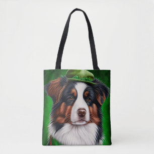 Australischer Schäferhund in St. Patrick's Day Dre Tasche
