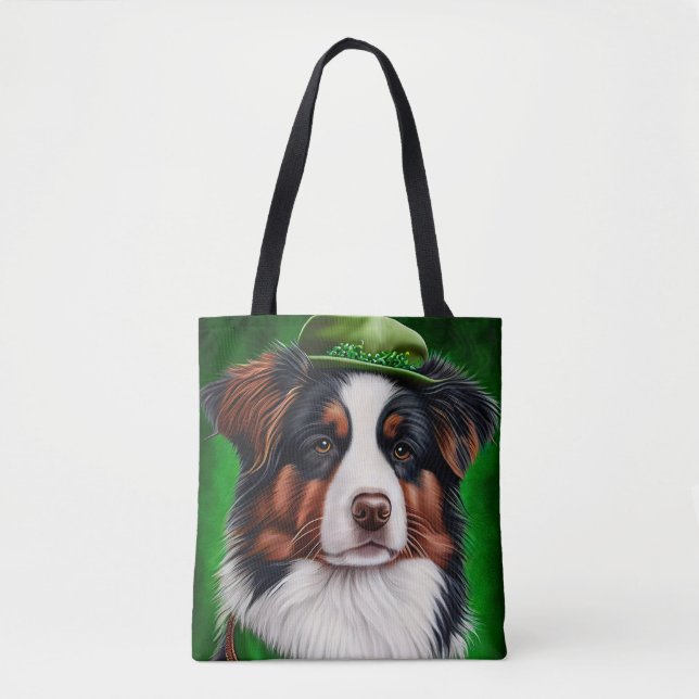 Australischer Schäferhund in St. Patrick's Day Dre Tasche (Vorderseite)