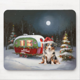 Australischer Schäferhund Karawanen Weihnachtsaben Mousepad