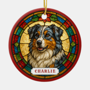 Australischer Schäferhund Keramik-Kreis-Ornament Keramik Ornament