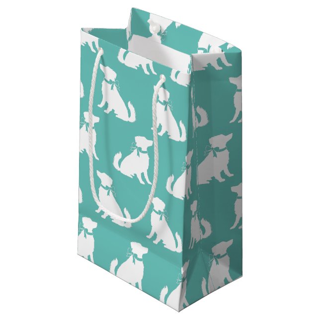 Australischer Schäferhund Kleine Geschenktüte (Vorderseite Schrägansicht)
