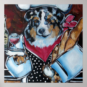 AUSTRALISCHER SCHÄFERHUND KOCH POSTER