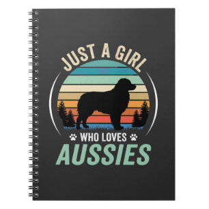 Australischer Schäferhund Liebhaber Retro Sonnenun Notizblock