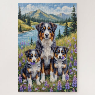 Australischer Schäferhund Lupinenwiesen-Kunst